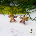Earrings for Women Gold Dipped Flower Earrings for Girls, Precious Hypoallergenic Earrings for Sensitive Ears. 