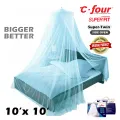 C four Superfit Square framed Side Open Mosquito Net for Super Twin Bed ( 10 x 10 ). 