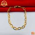 Gold Plated Machine Cut Link Bracelet 7inch Long for Women. 