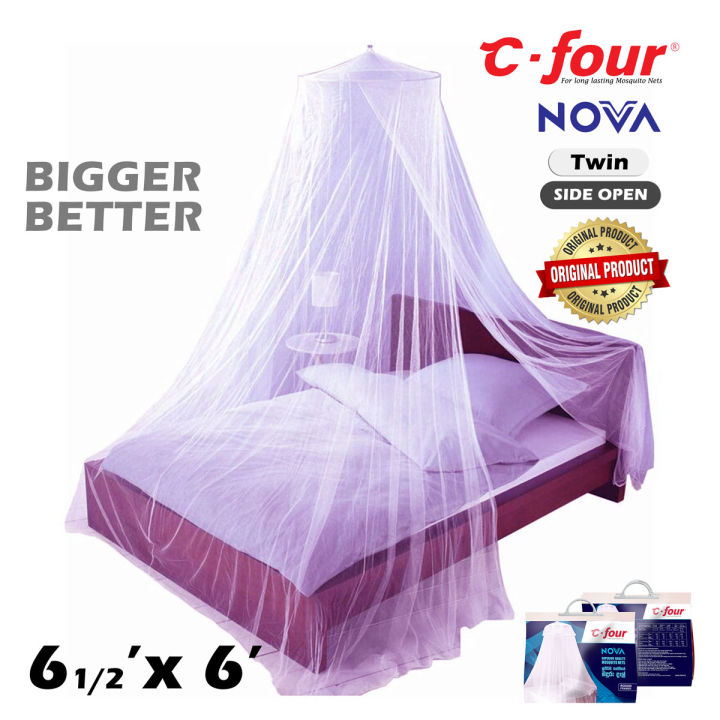 C four Nova Round framed Side Open Mosquito Net for Twin Bed ( 6 x 6 )