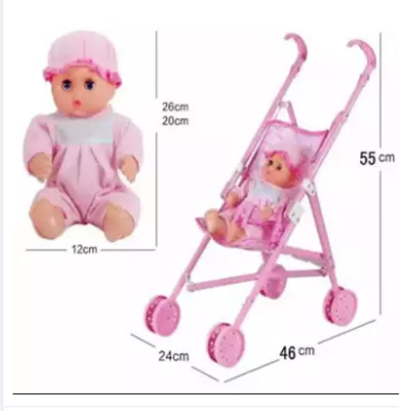 Foldable%20Baby%20Doll%20with%20Stroller-baby%20Trolley%20Doll-Babies%20Kids%20Cart%20Toy%20-%20Image%203