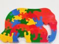 Kids Puzzle elephant/ Double-Sided Wooden Elephant Family Puzzle/ Alphabet. 
