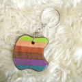 Wooden Apple Key tag. 