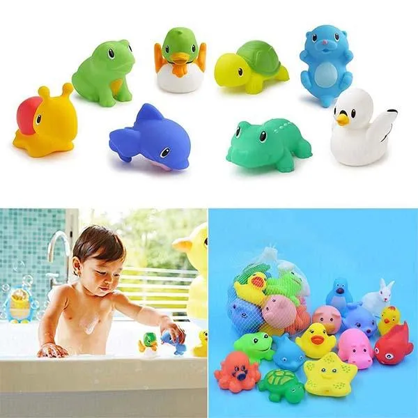 13%20Pcs%20Cute%20Baby%20Toy%20Bath%20Toys%20Squirt%20Kids%20Float%20Water%20Tub%20Rubber%20Bathroom%20Play%20-%20Image%205