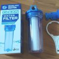 Water purification filter and housing. 