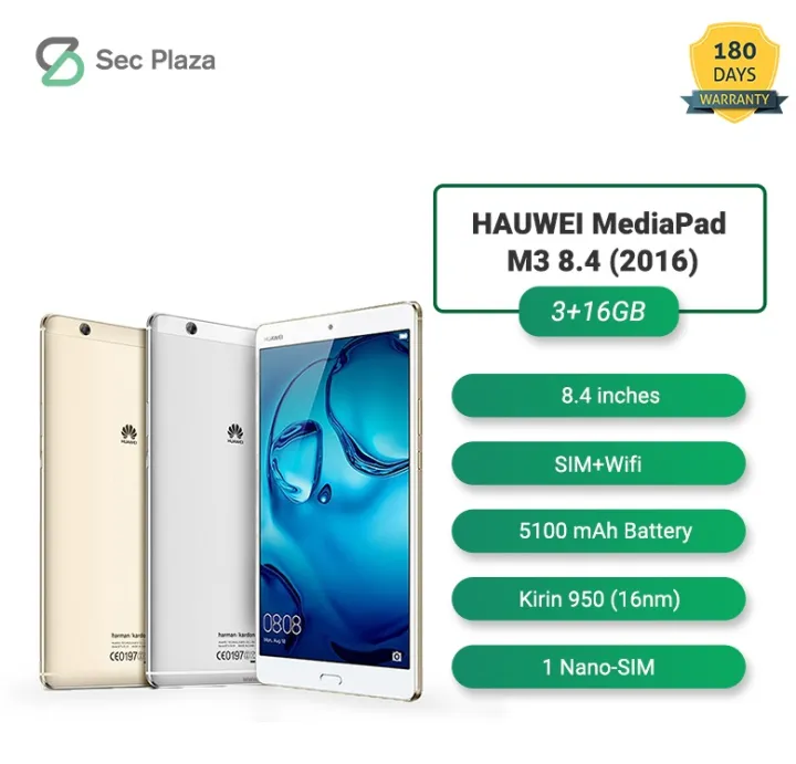 Huawei MediaPad M3 8.4 3GB RAM 16GB ROM 8MP+8MP Camera 5100 mAh mobile tablet 99% New