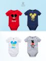 Newborn Mickey Mouse Monthly Onesies (Six Pcs). 