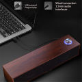 Portable Wired Bluetooth 5.0 Speaker Long Wooden HD Audio Subwoofer Music Surround Speaker USB powered for Outdoor. 