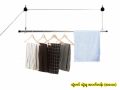 SIngle rail ceiling clothes line. 