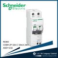 Schneider RCBO IC60H2 - earth leakage circuit breaker - 2P - C curve - 32 A - 30m A - 240 V. 