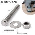 Bolt and Nut Alloy Steel - 10 Sets. 