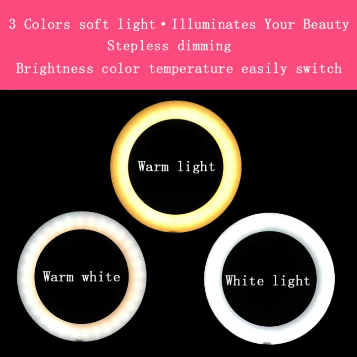 Golden%20Pyae%20Dimmable%203%20Color%20Photo%20Studio%2026cm%203200K-5600K%20Photography%20Phone%20Video%20LED%20Ring%20Light%20Lamp%20%20For%20iphone%20Samsung%20Xiaomi%20Canon%20Camer%20-%20Image%206