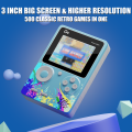 Tech Infinite G5 New Classic Retro Handheld Game Machine | 500-in-1 Built-in 80s Arcade Games | 2.4" Color Screen, 64M ROM | Supports TV Output & 2-Player Mode with Mini Gamepad | 1020mAh Rechargeable Battery, Portable Gaming Console - Blue. 