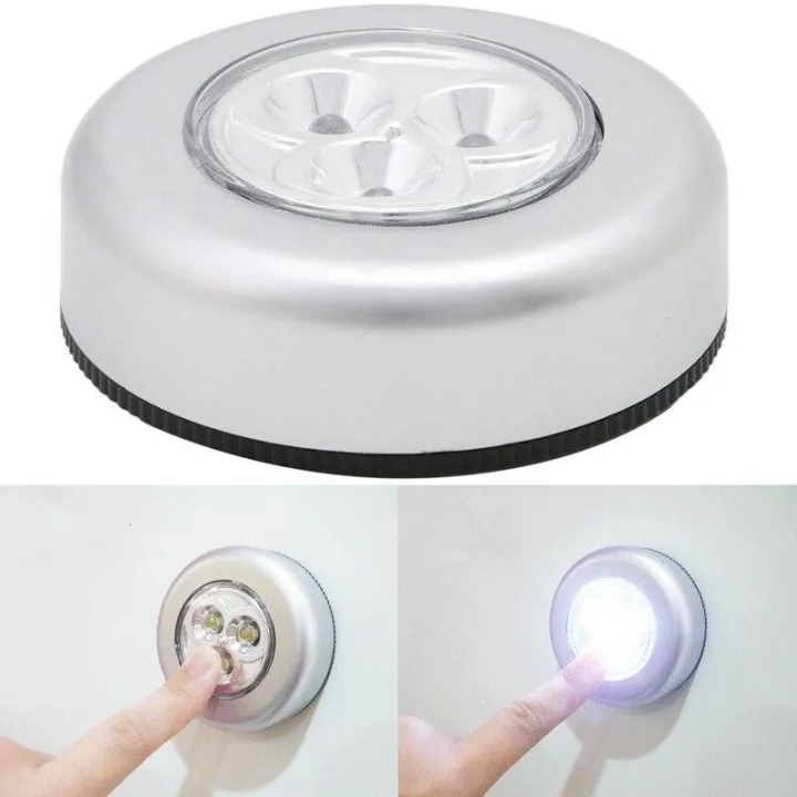 LED Touch Night Emergency Light Lamp, Stick On Wall Ceiling, Battery Operated