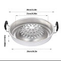 iBis_ 2 In1 Thai Restaurant Grill & Shabu Shab Non Stick 30cm Barbecue Pan Cookware Kitchen Cooking Tools Steamer Household Basket (30cm မုကထအိုး). 
