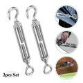 M8 Stainless Steel Turnbuckle Wire Hook - 2pcs Set. 