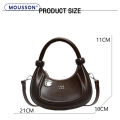 (Preorder)MOUSSON New Women's Handbag Simple Retro Armpit Dumpling Bag Casual Shoulder Bag Crossbody Bag အမျိုးသမီးဘေးလွယ်အိတ်. 