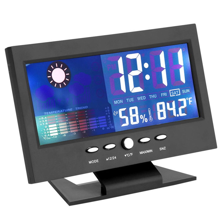 🌤️ Smart Digital Weather color Clock calendar ⌚Thermometer 🌡️ | Shop.com.mm
