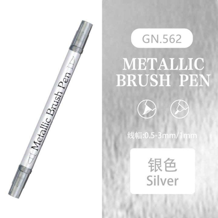 Gold and Silver Metallic Paint Pen  Markers for Artist Illustration, Crafts, Gift Card Making, Scrapbooking, Fabric, DIY Photo Album
