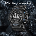 (Preorder) LIGE FOXBOX Men's Fashion Watch,5ATM Waterproof Luminous Sports Jam Tangan Digital Week Calendar Quartz Watch + Box အမျိုးသားဝတ်လက်ပတ်နာရီ. 