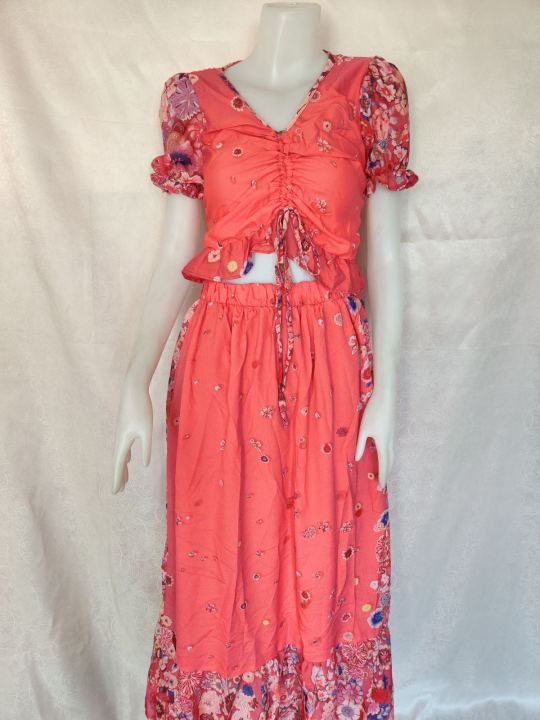 Lady dress fashion(အကျီ + စကပ်ရှည်၀မ်းဆက်)nt0164