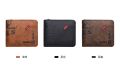 Vintage Men's Zipper Wallet PU Leather Short Coin Purse Business Man Card Holders. 