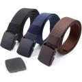 Men's belt, plastic buckle, nylon strap, no need to drill holes, cloth belt, fashion belt, nylon strap belt. 