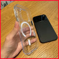 (Preorder)【IN stock Iphone Case】Luxury Transparent Wireless Charge Magsafe Case for iPhone 17 Air 16Pro 15 17Pro Max Clear Lens Protection Hard Back Cover. 