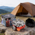 Golden Pyae Portable Camping Gas Stove Ultra Light Folding Electronic Ignition Outdoor Backpacking Picnic Hiking Barbecue Cooking Stove (သယ်ယူလွယ် အိတ်ဆောင် မီးဖို). 