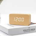 (Gift) Smart Voice-Activated for Wooden LED Digital Alarm Clock. 
