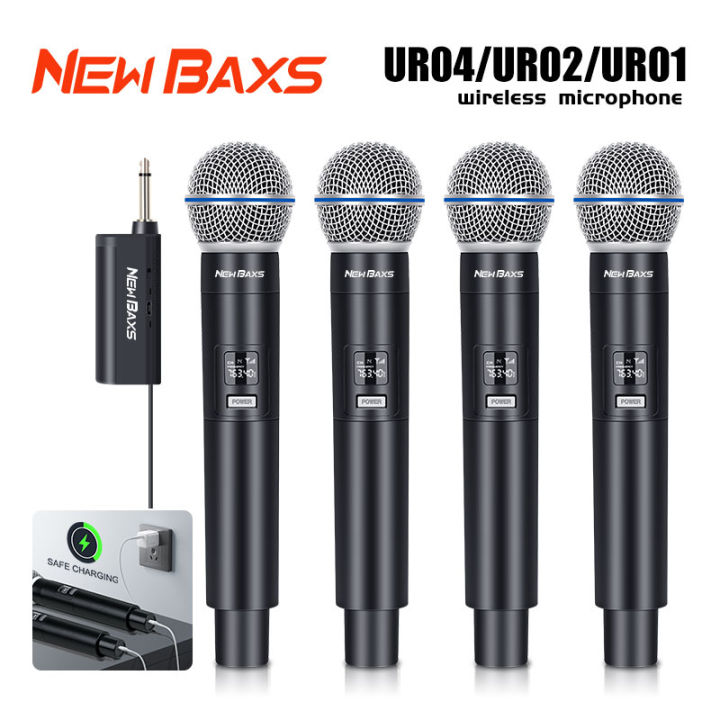 (Preorder) NewBaxs [Upgraded Charging Version] UR04 UHF Wireless Microphone, 5V Rechargeable Battery, Free-to-Play, 6.5mm Jack, 50m Transmission Distance, 700MHz
