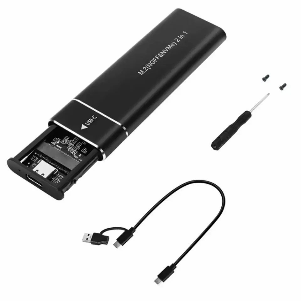 USB Type C Dual Protocol M2 SSD Case NVME NGFF SATA SSD