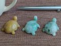 Jade turtle medium size 3 pc set,  ကျောက်စိမ်း လိပ်အလတ် ၃ ကောင်တွဲ၊. 