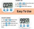 Digital clock timer Plastic cooking timer  Big screen kitchen digital timer Big voice reminder set time. 