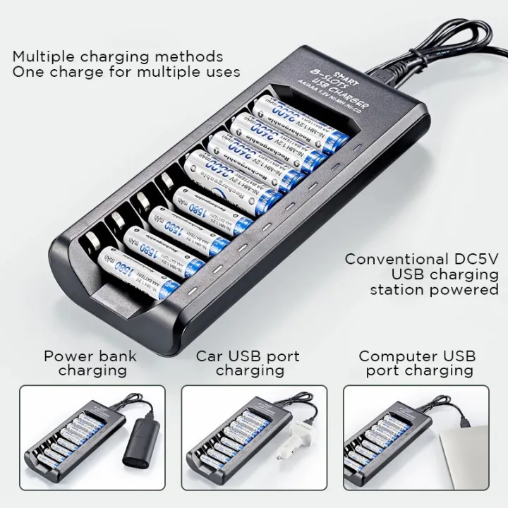 8%20Slots%20Electric%20Battery%20Charger%20Intelligent%20Fast%20Led%20Indicator%20Usb%20Charger%20For%20Aa/aaa%20Ni-mh/ni-cd%20Rechargeable%20Battery%20-%20Image%204