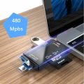 All in One Micro USB Type-c OTG TF SD Card Reader Dual Slot Flash Memory Card Adapter. 
