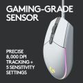Logitech G102 Light Sync Gaming Wired Mouse with Customizable RGB Lighting, 6 Programmable Buttons, Gaming Grade Sensor, 8K DPI Tracking,16.8mn Color, Light Weight - White. 