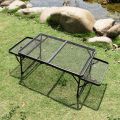 (Preorder)Size S Iron Grid Table With Wings HQZ-6040 Strong 90cm x 40cm x25cm / Folding 40x30x8CM | Burapha Camp. 