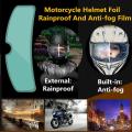 Motorcycle helmet rainproof and anti-fog film. 