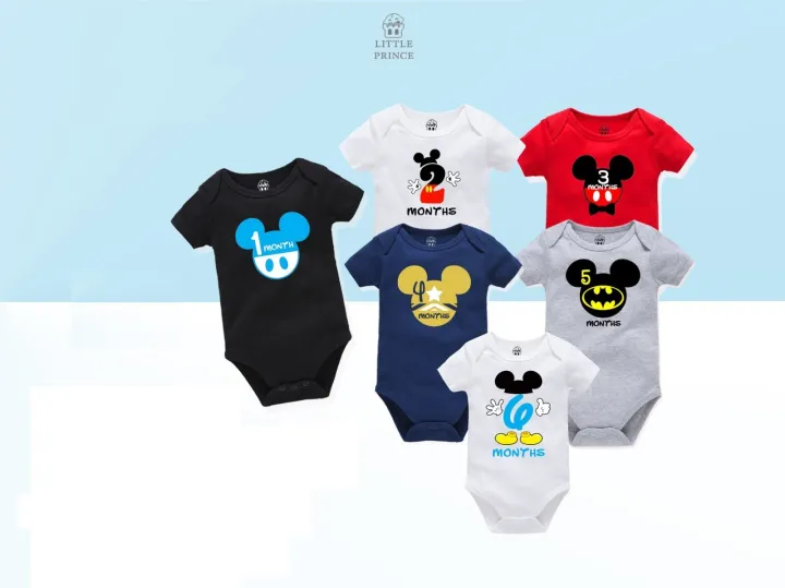 Newborn%20Mickey%20Mouse%20Monthly%20Onesies%20(Six%20Pcs)%20-%20Image%202