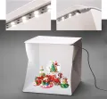 Action Pro Portable Mini Photo Studio 23 x 23cm Led Lighting Studio Box, Foldable Light Box with White , Grey and Black Drop. 