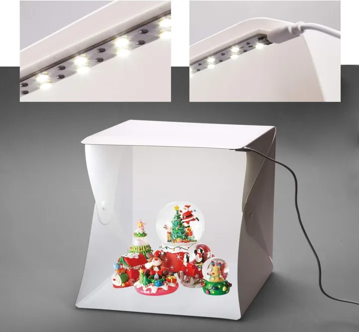 Action%20Pro%20Portable%20Mini%20Photo%20Studio%2023%20x%2023cm%20Led%20Lighting%20Studio%20Box,%20Foldable%20Light%20Box%20with%20White%20,%20Grey%20and%20Black%20Drop%20-%20Image%204