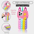 Pop Fidget Toys Push It Bubble Case Cover For iPhone 13 / 13 Pro / 13 Pro Max (Unicorn). 