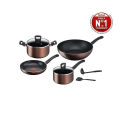 (Preorder) Tefal 8-piece cookware set Day By Day, induction bottom, flat bottom pan + deep bottom pan + pot with handle + pot with 2 handles + ladle ဟင်းချက်အိုး. 