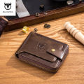 (Preorder)Bullcaptain RFID anti-theft brush zipper card holder men's leather wallet အမျိုးသားသုံးလက်ကိုင်အိတ်. 