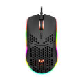 Tech Infinite Ice Armor GT-660 Gaming USB Gaming Mouse, Honeycomb Hollow Design Ergonomic Wired Mouse with Backlight, up to 6400 DPI, RGB Gaming Mouse for Mac, Laptop, Computer, (Black). 