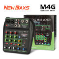 (Preorder)Newbaxs M4G professional audio mixer 4 channel 48V Phantom Power USB interface Bluetooth home live use professional audio equipment 100% genuine warranty. 