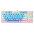 Tech Infinite JK-929 Mechanical Keyboard  87 Keys Wired Mechanical Keyboard Mixed Light Mechanical Keyboard with Mechanical Blue Switch Suspension Button Mechanical Gaming Keyboard, Mixed Light Gaming Keyboard Computer for Desktop Laptop (Blue, Pink). 