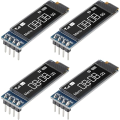 (Preorder) ACEIRMC 4-Pack 0.91" I2C OLED Display Module, I2C Display Module, OLED Display Driver, DC 3.3V~5V 4-Pin for STM32, AVR, Arduino, and Raspberry Pi (White). 