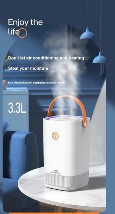 3.3L Dual Nozzle Mist Maker Essential Oil Aromatherapy Diffuser Coloful LED Light Ultrasonic Humidifier USB Fogger Air Purifier